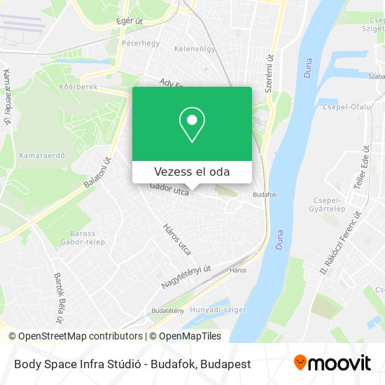 Body Space Infra Stúdió - Budafok térkép