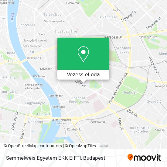 Semmelweis Egyetem EKK EIFTI térkép