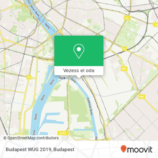 Budapest WUG 2019 térkép