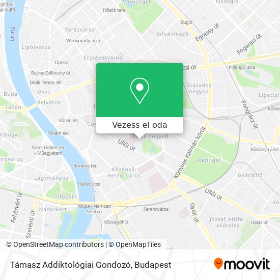 Támasz Addiktológiai Gondozó térkép