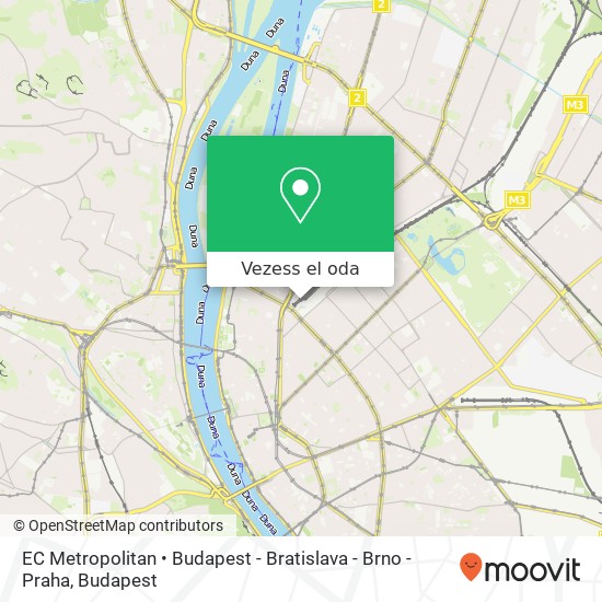 EC Metropolitan • Budapest - Bratislava - Brno - Praha térkép