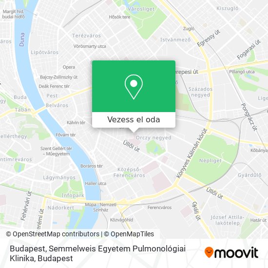 Budapest, Semmelweis Egyetem Pulmonológiai Klinika térkép