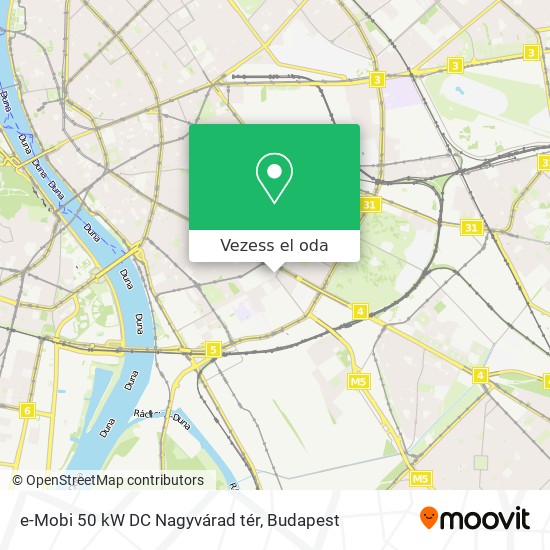 e-Mobi 50 kW DC Nagyvárad tér térkép