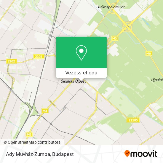 Ady Müvház-Zumba térkép