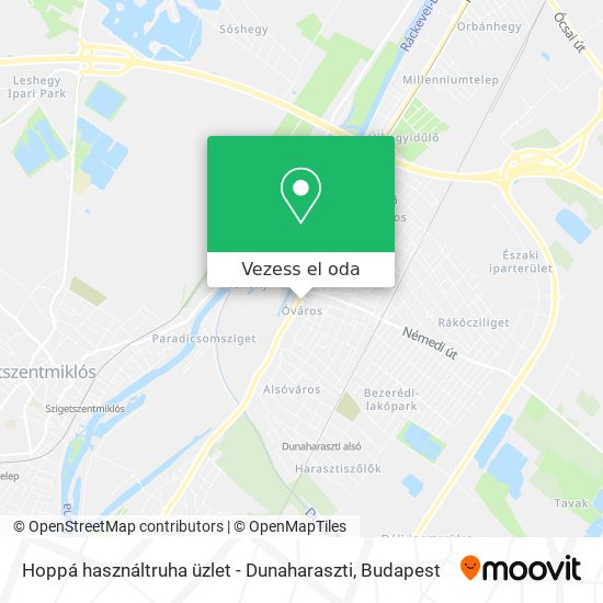 Hoppá használtruha üzlet - Dunaharaszti térkép