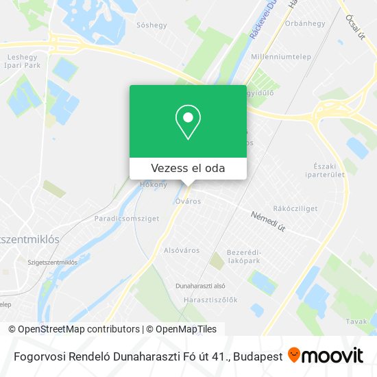 Fogorvosi Rendeló Dunaharaszti Fó út 41. térkép