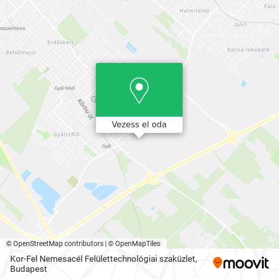 Kor-Fel Nemesacél Felülettechnológiai szaküzlet térkép