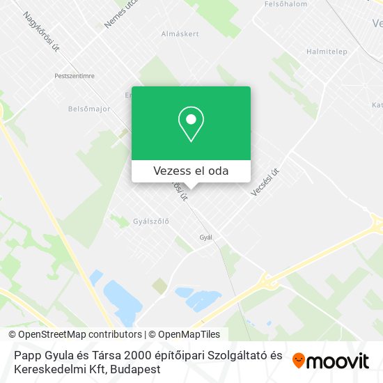 Papp Gyula és Társa 2000 építőipari Szolgáltató és Kereskedelmi Kft térkép