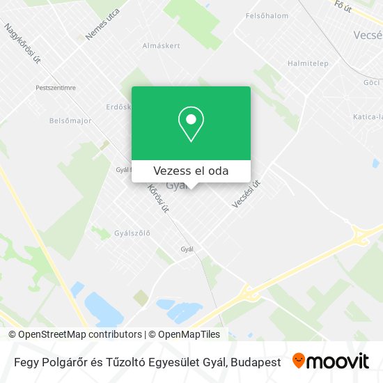 Fegy Polgárőr és Tűzoltó Egyesület Gyál térkép