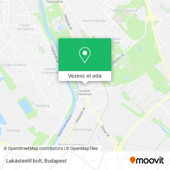 Lakástextil bolt térkép