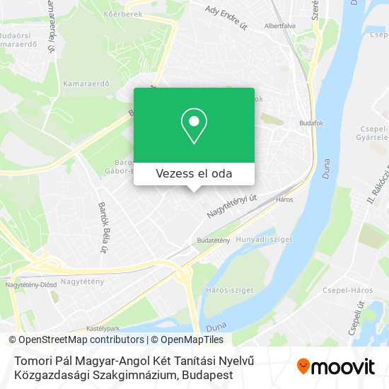 Tomori Pál Magyar-Angol Két Tanítási Nyelvű Közgazdasági Szakgimnázium térkép