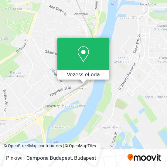 Pinkiwi - Campona Budapest térkép