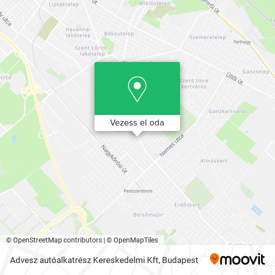 Advesz autóalkatrész Kereskedelmi Kft térkép