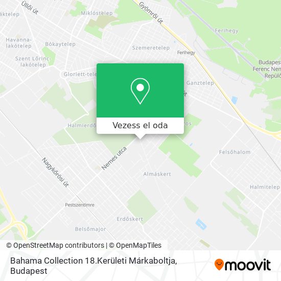 Bahama Collection 18.Kerületi Márkaboltja térkép