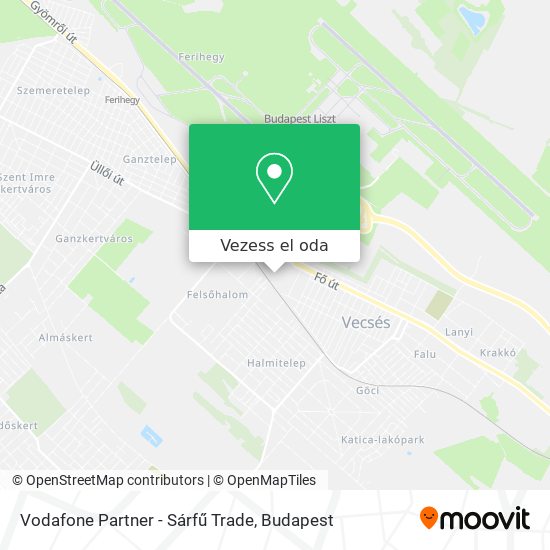 Vodafone Partner - Sárfű Trade térkép