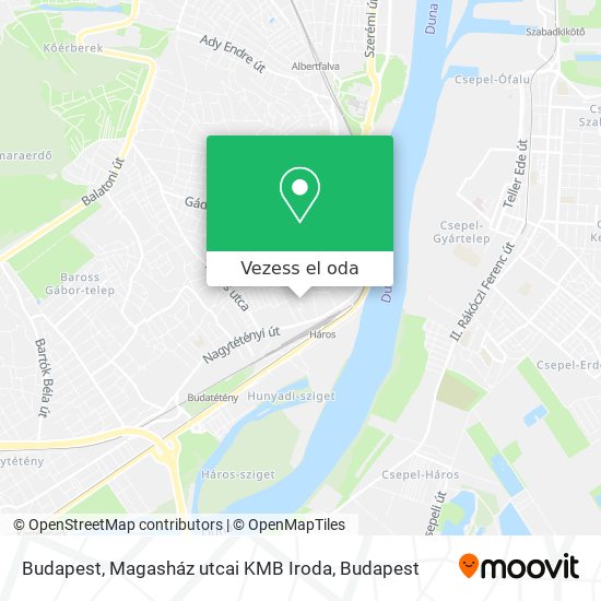 Budapest, Magasház utcai KMB Iroda térkép