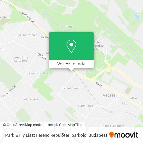 Park & Fly Liszt Ferenc Repülőtéri parkoló térkép