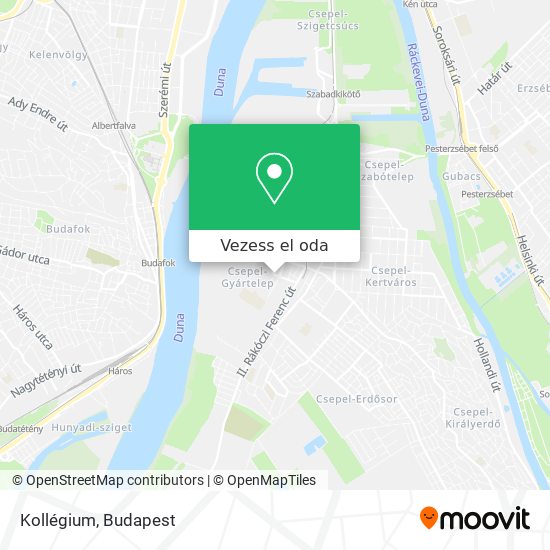 Kollégium térkép