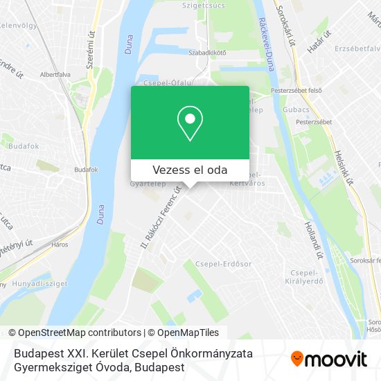 Budapest XXI. Kerület Csepel Önkormányzata Gyermeksziget Óvoda térkép