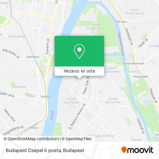 Budapest Csepel 6 posta térkép