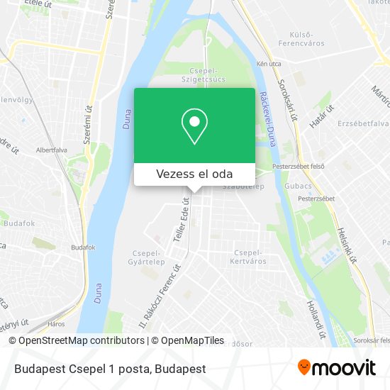 Budapest Csepel 1 posta térkép