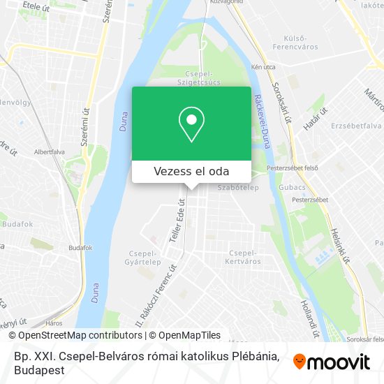 Bp. XXI. Csepel-Belváros római katolikus Plébánia térkép