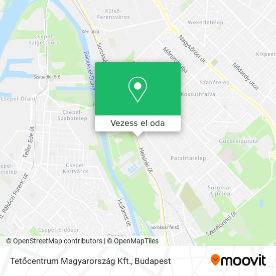 Tetőcentrum Magyarország Kft. térkép