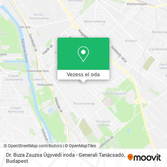 Dr. Buza Zsuzsa Ügyvédi iroda - Generali Tanácsadó térkép