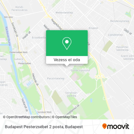 Budapest Pesterzsébet 2 posta térkép