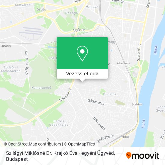 Szilágyi Miklósné Dr. Krajkó Éva - egyéni Ügyvéd térkép