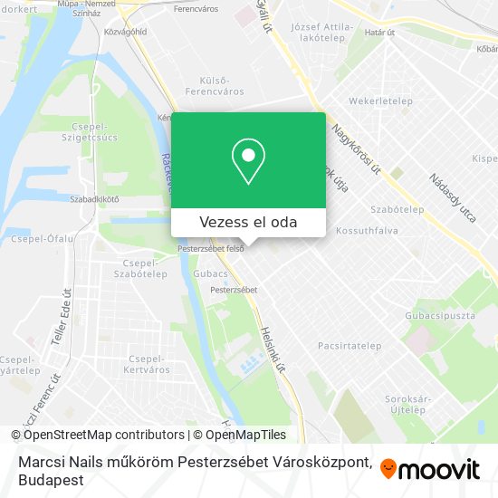 Marcsi Nails műköröm Pesterzsébet Városközpont térkép