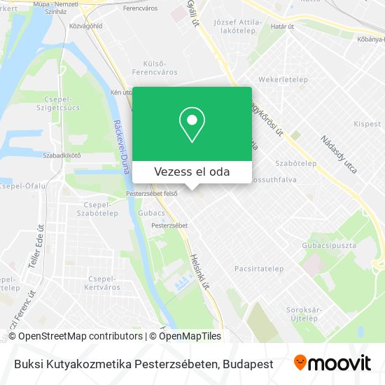 Buksi Kutyakozmetika Pesterzsébeten térkép