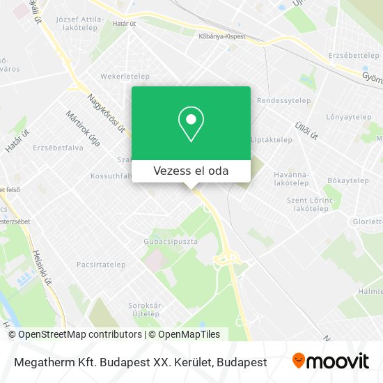 Megatherm Kft. Budapest XX. Kerület térkép