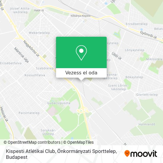 Kispesti Atlétikai Club, Önkormányzati Sporttelep térkép