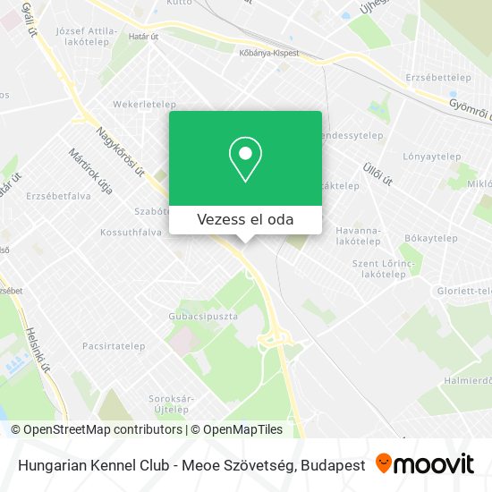 Hungarian Kennel Club - Meoe Szövetség térkép