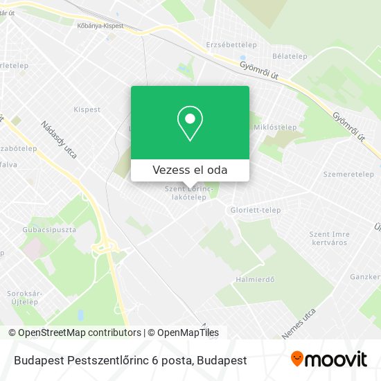 Budapest Pestszentlőrinc 6 posta térkép
