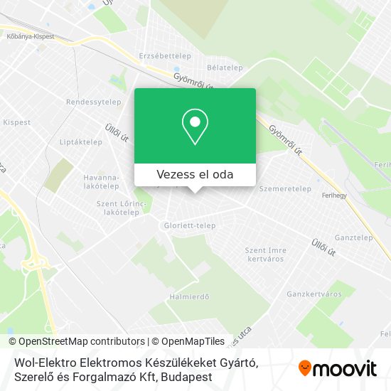 Wol-Elektro Elektromos Készülékeket Gyártó, Szerelő és Forgalmazó Kft térkép