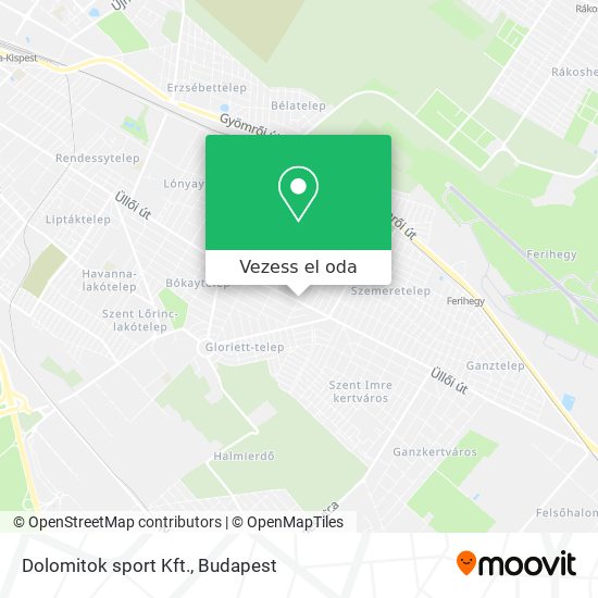 Dolomitok sport Kft. térkép
