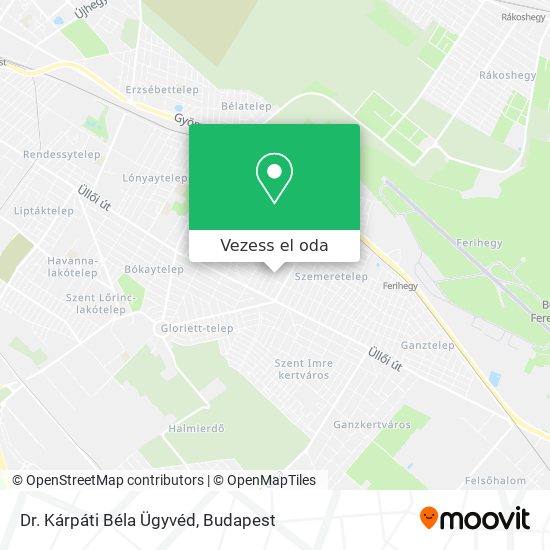 Dr. Kárpáti Béla Ügyvéd térkép