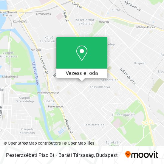 Pesterzsébeti Piac Bt - Baráti Társaság térkép