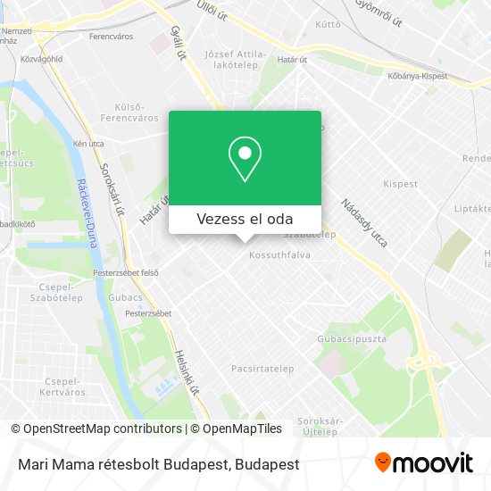 Mari Mama rétesbolt Budapest térkép