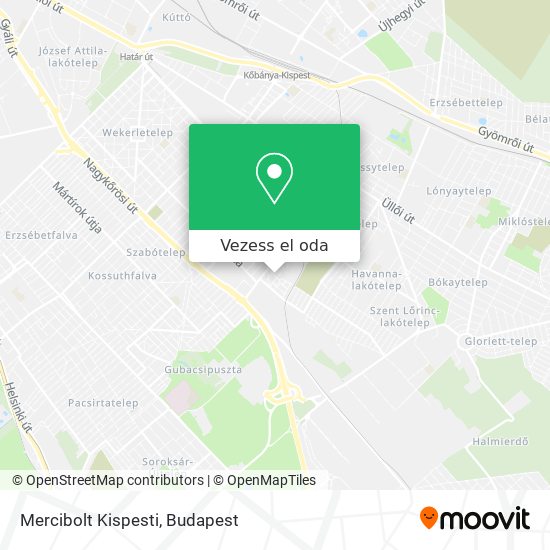 Mercibolt Kispesti térkép