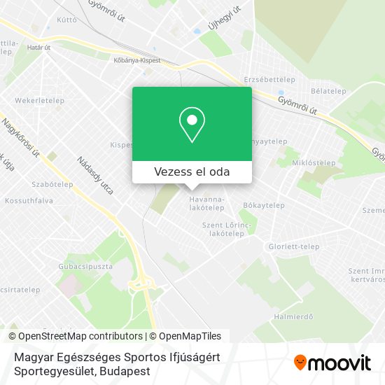 Magyar Egészséges Sportos Ifjúságért Sportegyesület térkép