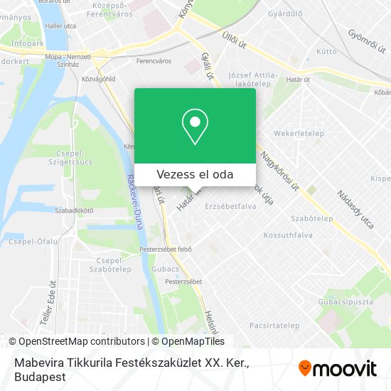 Mabevira Tikkurila Festékszaküzlet XX. Ker. térkép