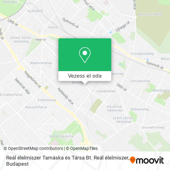 Reál élelmiszer Tamáska és Társa Bt. Reál élelmiszer térkép