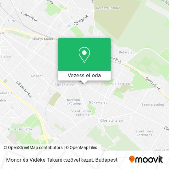 Monor és Vidéke Takarékszövetkezet térkép