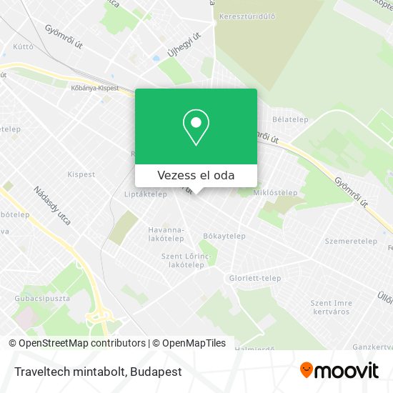 Traveltech mintabolt térkép