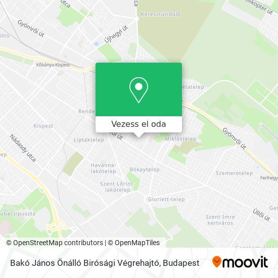 Bakó János Önálló Birósági Végrehajtó térkép