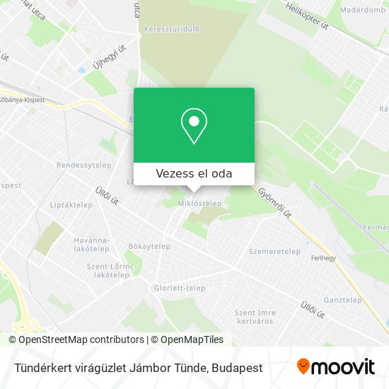 Tündérkert virágüzlet Jámbor Tünde térkép