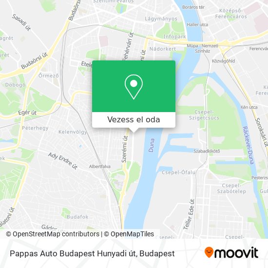 Pappas Auto Budapest Hunyadi út térkép